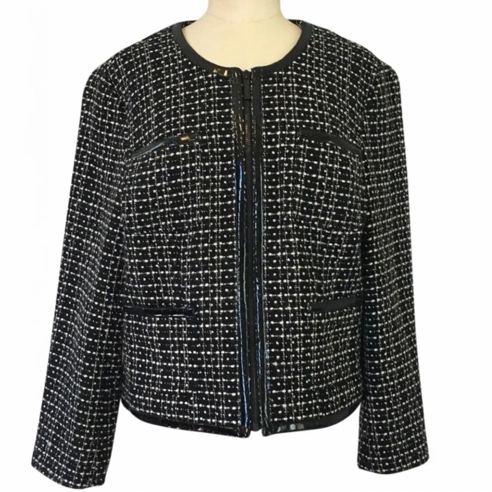 Micheal kors Black and white boucle tweed blazer